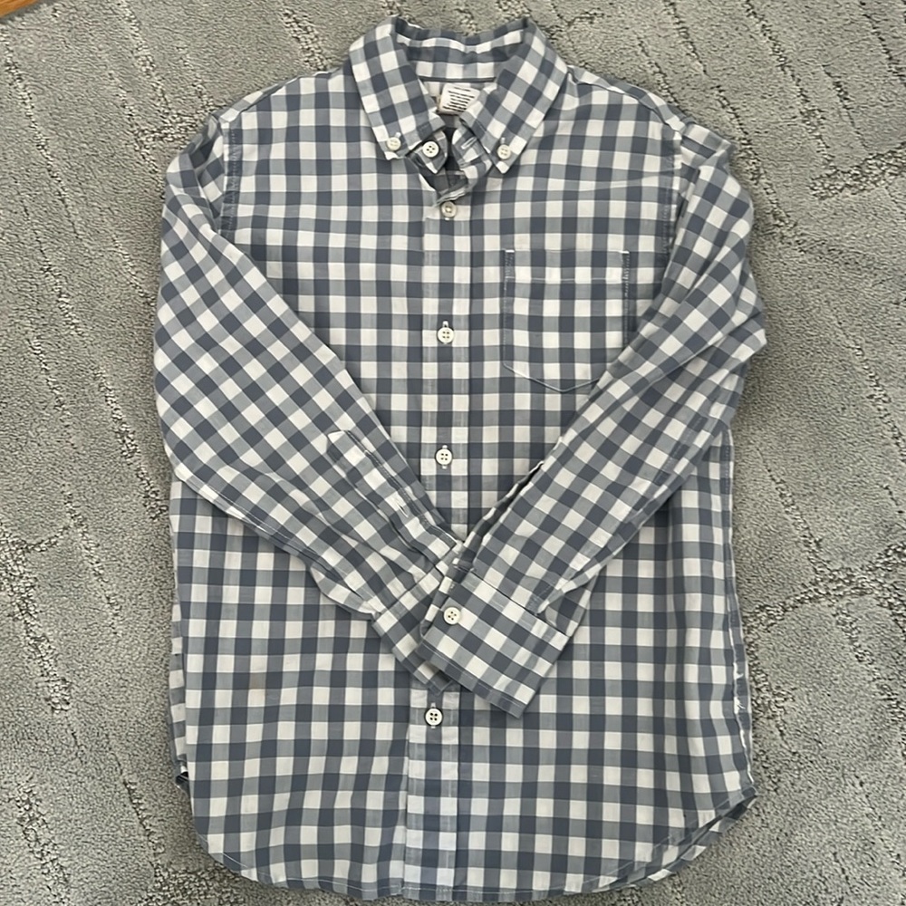 Crewcuts checkered 1 pocket button down shirt